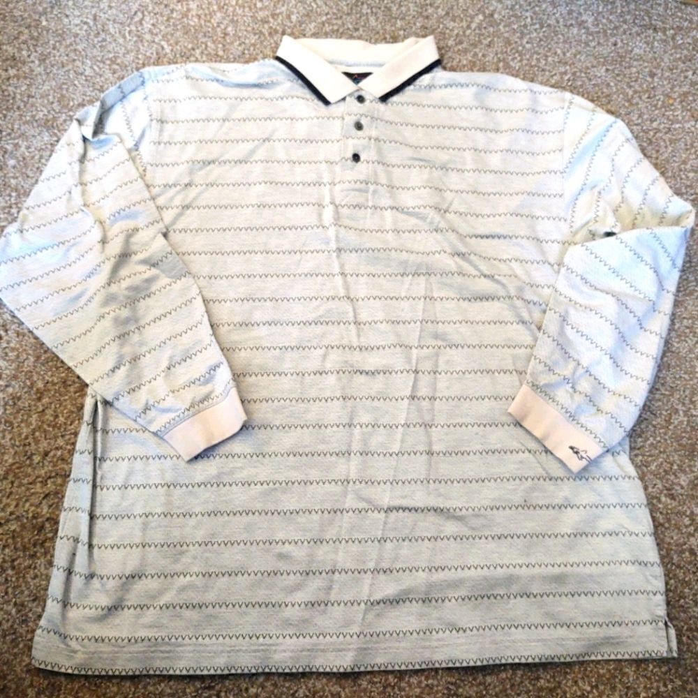 Greg Norman Long Sleeve Men's Polo 2XL, PRE-OWNED.